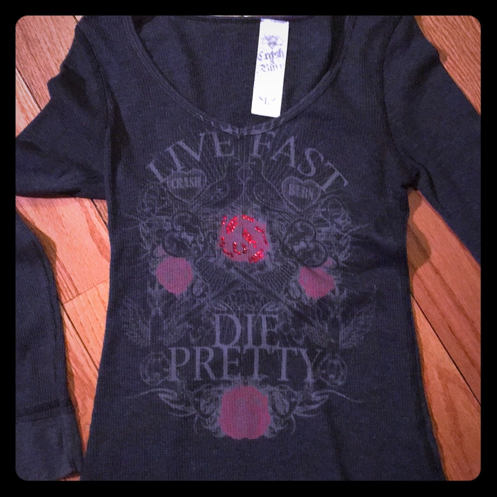 Dark grey crash & burn long sleeve thermal